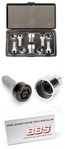 BBS Lock bolt security system M12x1.5 shaft 28mm cone 60° black by McGard